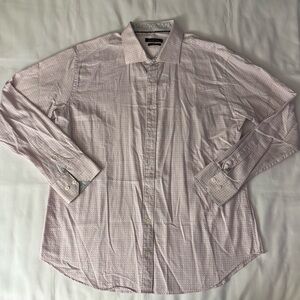 Bugatchi Shaped Fit Pink & Patterned Long Sleeve Button Down Shirt